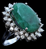 19.48ct Emerald 14K White Gold Ring