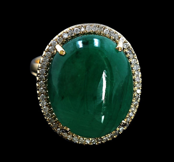 21.04ct Emerald 14K White Gold Ring