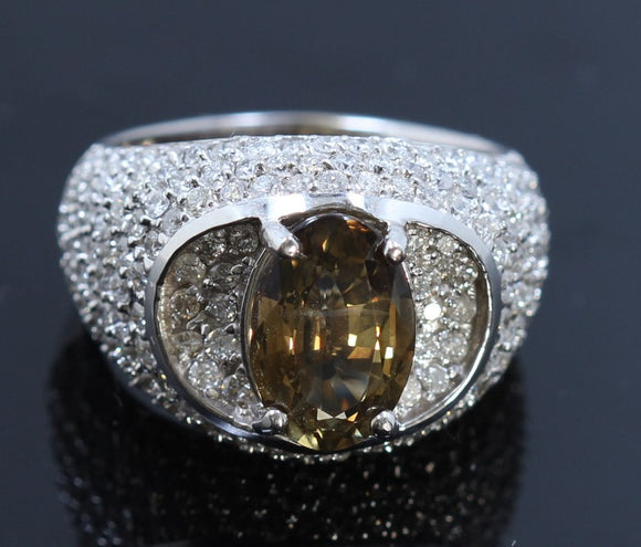 3.40ct Alexandrite 18K White Gold Ring