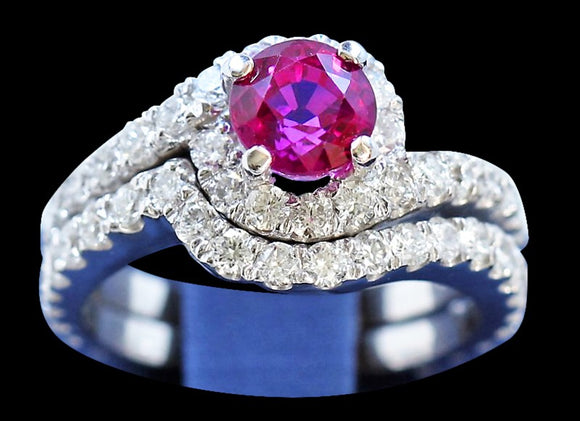 1.68ct Ruby 14K White Gold Ring