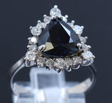 GIA 4.00ct Blue Sapphire 18K White Gold Ring
