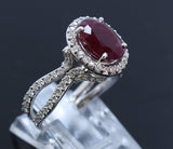 3.63ct Natural Ruby 14K White Gold Ring