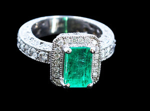 2.38ct Emerald 14K White Gold Ring