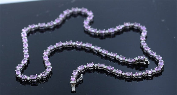 15.71ct Pink Sapphire Diamond 1.27ct Necklace