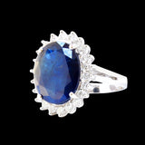 9ct Blue Sapphire 14K White Gold Ring