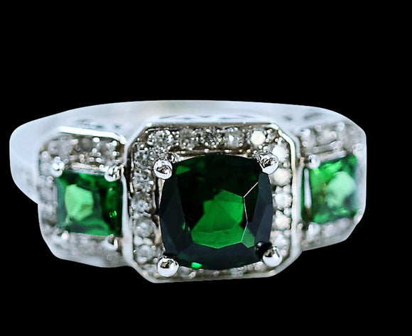 1.46ct Chrome Tourmaline 14K White Gold Ring