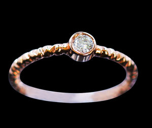 Diamond 0.13ct / 14k Rose Gold Ring 1.77gram 