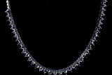 32.33ct Treated Enhanced Black Diamond 14K White Gold Necklace