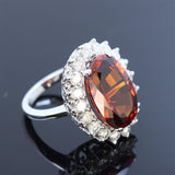 14.03ct Natural Malaya Garnet 14K White Gold Ring
