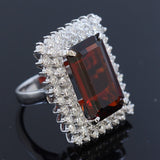 20.60ct Natural Malaya Garnet 14K White Gold Ring