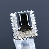 11.37ct Natural Green Tourmaline 14K White Gold Ring