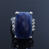 17.05ct Blue Sapphire 14K White Gold Ring
