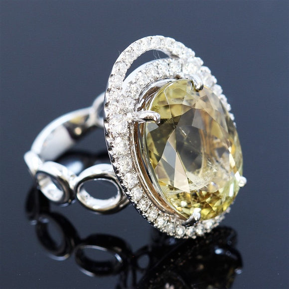 16.90ct Natural Tourmaline 14K White Gold Ring