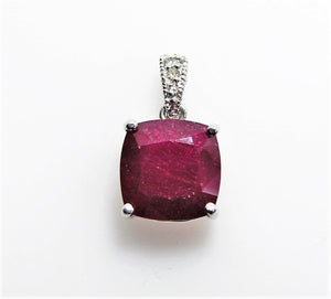 6ct Ruby 14K White Gold Pendant