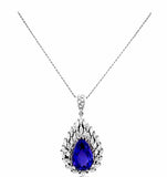 14ct Natural Tanzanite 14K White Gold Pendant