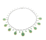 GIA Certified 32.37ct Natural Emerald 14k and 18k White & Yellow Gold Necklace
