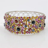 23.16ct Multi Sapphire 14K White Gold Bangle