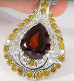 19.12ct Natural Malaya Garnet 14K White Gold Pendant