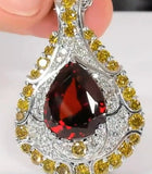 19.12ct Natural Malaya Garnet 14K White Gold Pendant