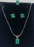 5ct About Natural Colombian Emerald 14K W/G Set