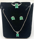 5ct About Natural Colombian Emerald 14K W/G Set