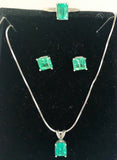 5ct About Natural Colombian Emerald 14K W/G Set