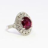 3.24ct Ruby 14K White Gold Ring