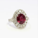 3.24ct Ruby 14K White Gold Ring