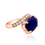 5.01ct Natural Blue Sapphire 14K Rose Gold Ring