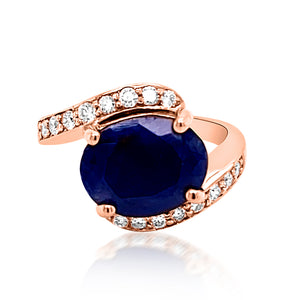 5.01ct Natural Blue Sapphire 14K Rose Gold Ring