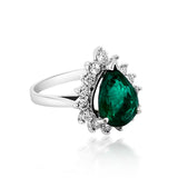 3.16ct Emerald 14K White Gold Ring
