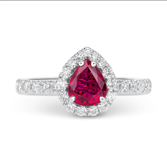 1ct Ruby 18k White Gold Ring