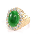 GIA 6.10ct Type A Imperial Jadeite Jade 18K Yellow Gold Ring