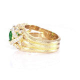 GIA 2.30ct Type A Imperial Jadeite Jade 18K Rose / Yellow Gold Ring