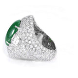 GIA 5.41ct Type A Imperial Jadeite Jade 18K White Gold Ring