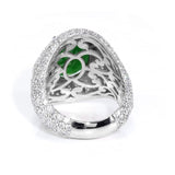 GIA 5.41ct Type A Imperial Jadeite Jade 18K White Gold Ring