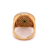 GIA 3.07ct Type A Imperial Jadeite Jade 18K Rose / Yellow Gold Ring