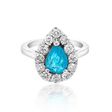 1.58ct Natural Paraiba Tourmaline 14K White Gold Ring