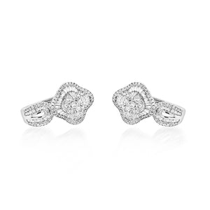 0.90ct Natural Diamonds 18K White Gold Earrings