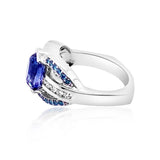 3.53ct No heat color change NATURAL CEYLON sapphire 18K White Gold Ring