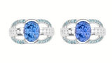 GIA 3.43ct No heat color change ceylon sapphire 18K White Gold Ring