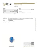 GIA 7.17ct Natural Australian Black Fire Opal Platinum Ring