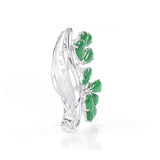 GIA 6ct About Burma Jadeite Jade Type A 18K White Gold Brooch