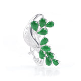 GIA 6ct About Burma Jadeite Jade Type A 18K White Gold Brooch