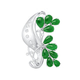 GIA 6ct About Burma Jadeite Jade Type A 18K White Gold Brooch