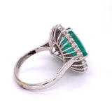 GIA 6.04ct Natural Emerald F1 18K White Gold Ring