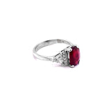 2.3ct Natural Ruby 18K White Gold Ring