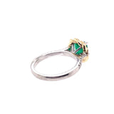 GIA Certified 1.38ct F1 Emerald 14K White / Yellow Gold Ring
