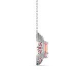 GIA Certified 12.57ct Orange Pink Tourmaline 18K White Gold Pendant