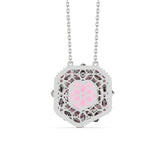 GIA Certified 12.57ct Orange Pink Tourmaline 18K White Gold Pendant